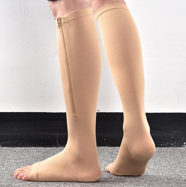 2x Chaussettes de compression à Zip spéciales jambes lourdes