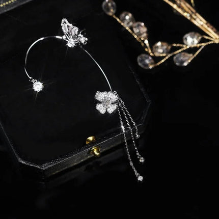 Boucles d'oreilles en strass de style papillon