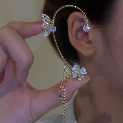 Boucles d'oreilles en strass de style papillon