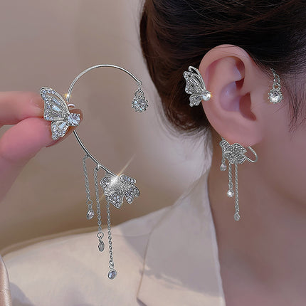 Boucles d'oreilles en strass de style papillon