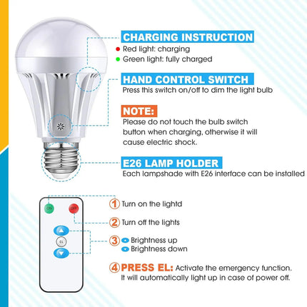 Ampoule LED Rechargeable avec Télécommande