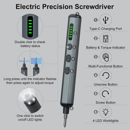 Tournevis Électrique de Précision 68 en 1 - Kit de Réparation Sans Fil