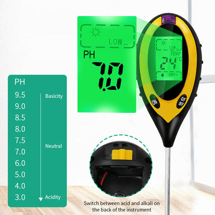 Capteur 3-en-1 Jardin, pH, Luminosité et Humidité