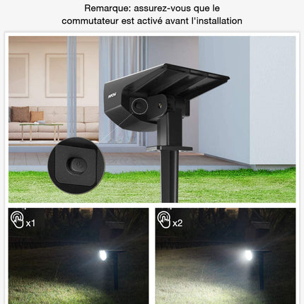 Lot de 2 projecteurs LED solaire