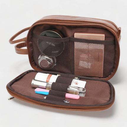 Trousse de toilette Grande Capacité en Simili Cuir - Homme