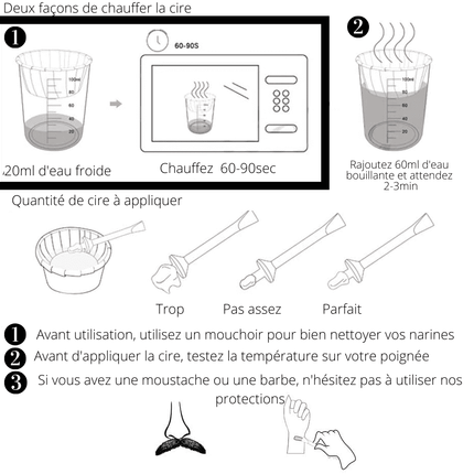 Kit de cire pour nez et oreilles