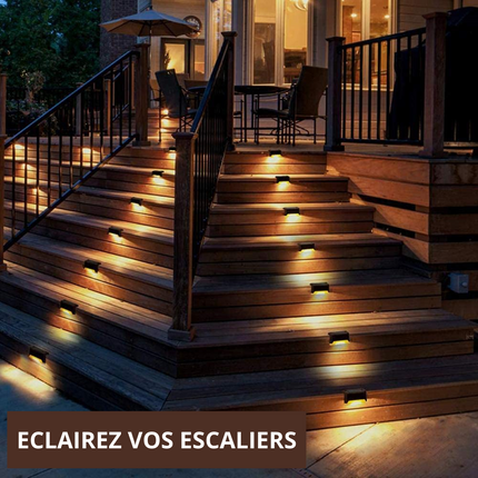 8x Lampe LED solaire pour escaliers - SOLARIS RX8