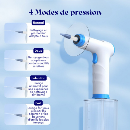 Ear'Cleaner - Nettoyeur Irrigateur d'oreilles électrique 4 modes