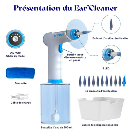 Ear'Cleaner - Nettoyeur Irrigateur d'oreilles électrique 4 modes