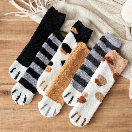 Lot de 2 Paires de Chaussettes Pattes de Chat