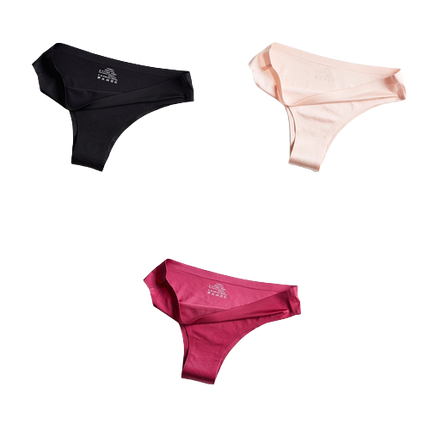 Lot de 3 Culottes en soie glacée 100% invisibles