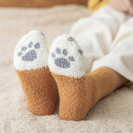 Lot de 2 Paires de Chaussettes Pattes de Chat