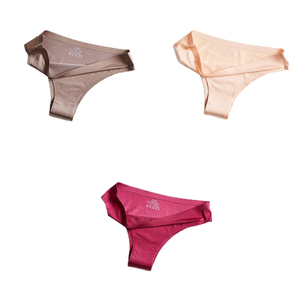 Lot de 3 Culottes en soie glacée 100% invisibles