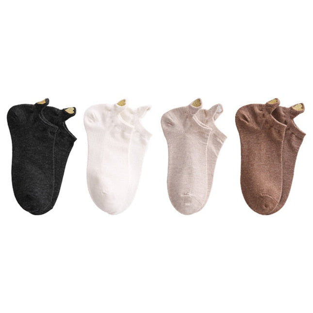 Lot de 4 Paires de Chaussettes Petits Coeurs