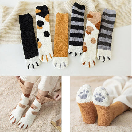 Lot de 2 Paires de Chaussettes Pattes de Chat