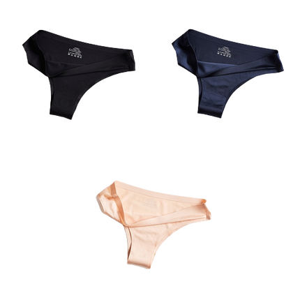 Lot de 3 Culottes en soie glacée 100% invisibles