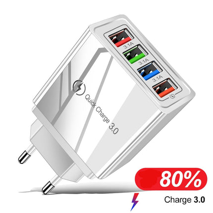 Chargeur 4 Ports USB - Rapidité +