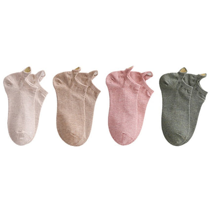 Lot de 4 Paires de Chaussettes Petits Coeurs