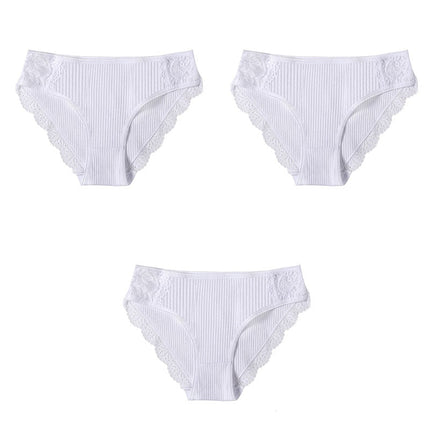 Lot de 3 culottes dentelle en coton