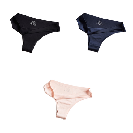 Lot de 3 Culottes en soie glacée 100% invisibles