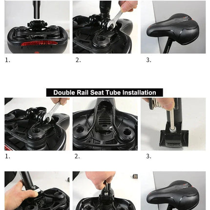 Selle de vélo Confort extrême avec feu arrière intégré