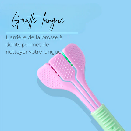 2x Brosses à dents à 3 têtes 360° - Poils souples