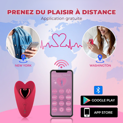 PANTY HEART - Mini vibromasseur discret pour culotte + APP Gratuite