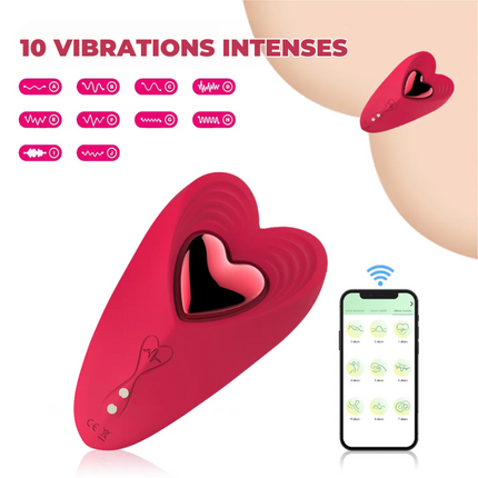 PANTY HEART - Mini vibromasseur discret pour culotte + APP Gratuite