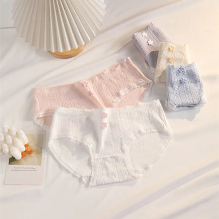 FLOWERY - Lot de 3 Culottes en Coton doux à petite fleur