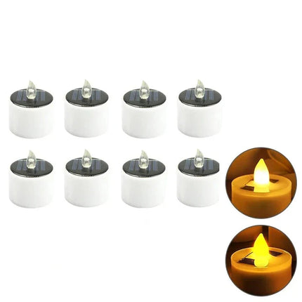 Lot de 8 bougies solaires LED étanches