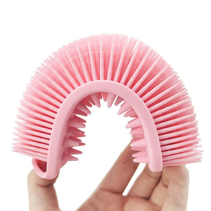 Brosse de douche exfoliante en silicone 2 en 1 Corps & Cheveux