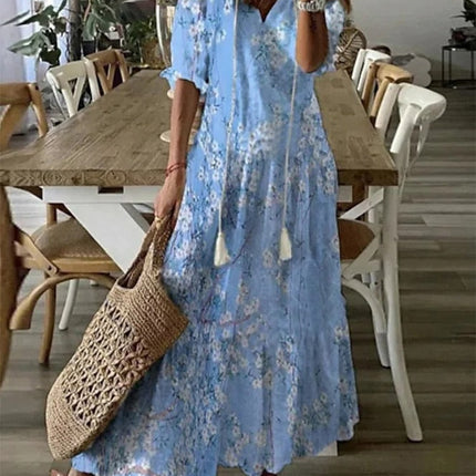 Robe Longue d'Été À Imprimé Floral