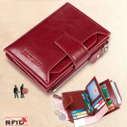 Portefeuille Puce Anti RFID en Cuir