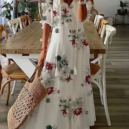 Robe Longue d'Été À Imprimé Floral