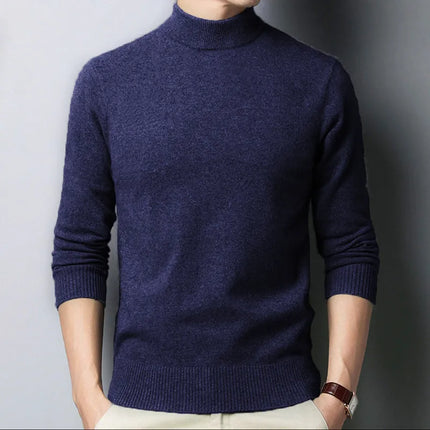 Pull doux col cheminée montant pour homme