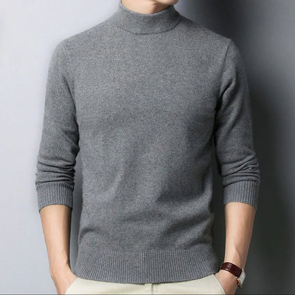 Pull doux col cheminée montant pour homme