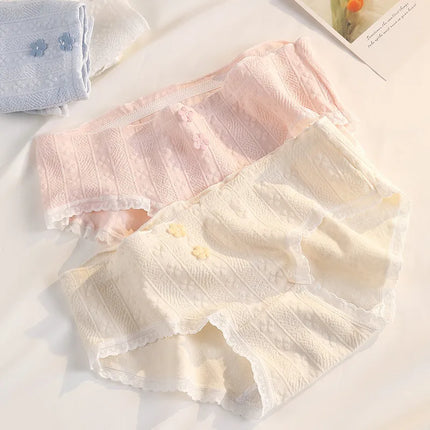 FLOWERY - Lot de 3 Culottes en Coton doux à petite fleur