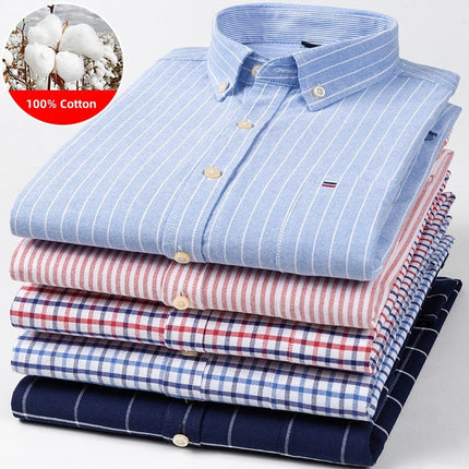 Chemise en coton à rayures à manches longues - homme