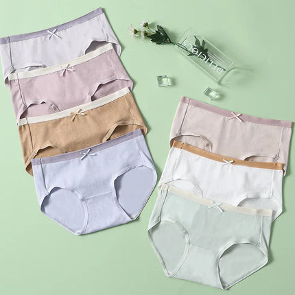 Lot de 7 Culottes en Coton respirant avec petit noeud