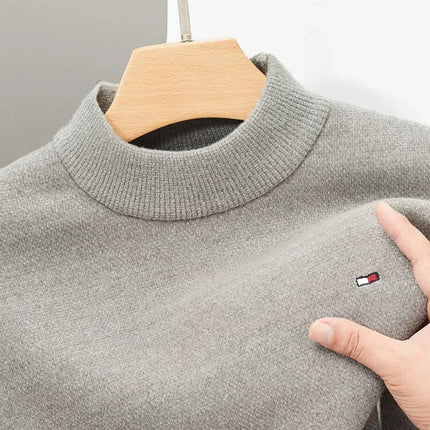 Pull epais à demi-col roulé pour hommes