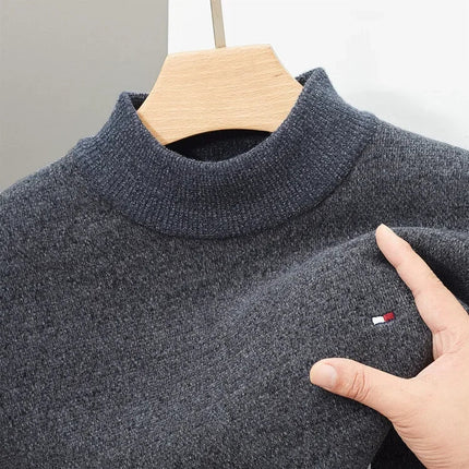 Pull epais à demi-col roulé pour hommes