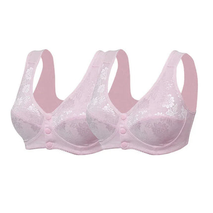 Lot de 2 Soutien-gorge Coton Anti-Affaissement à Boutons Avant