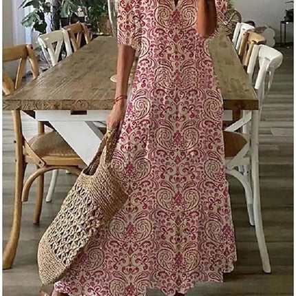 Robe Longue d'Été À Imprimé Floral