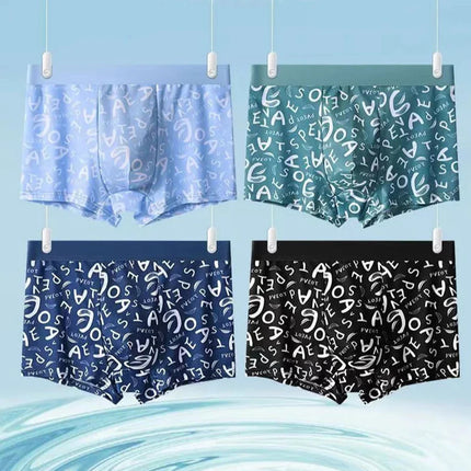 Lot de 4 Boxers en Soie Glacée à motifs