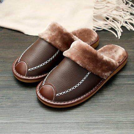 Pantoufles d'hiver en cuir