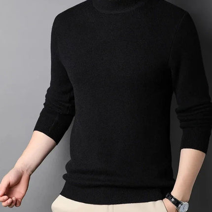 Pull doux col cheminée montant pour homme