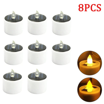 Lot de 8 bougies solaires LED étanches