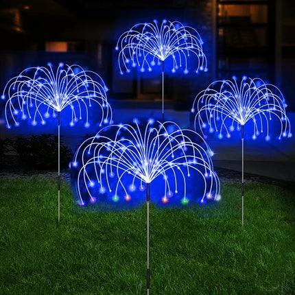 Lot de 2 Lampes LED Solaires -  Effet Feu D'artifice