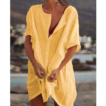 Robe de Plage en Lin et Coton