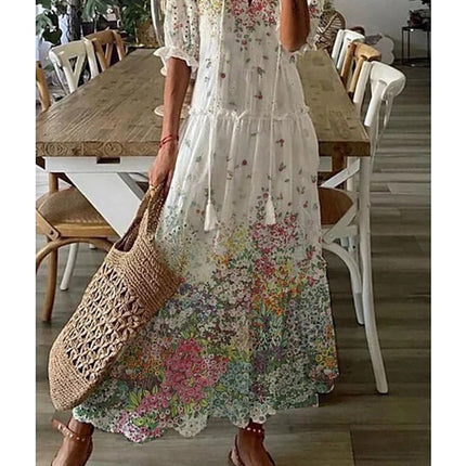 Robe Longue d'Été À Imprimé Floral